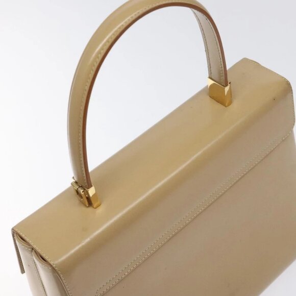 Salvatore Ferragamo Gancini Hand Bag Leather Beige Gold - Picture 7 of 16